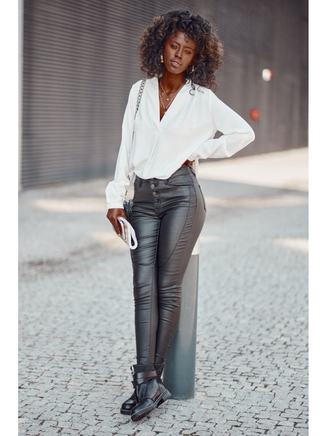 Black eco leather pants 23280 - Online store - Boutique